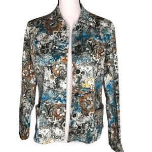 Chico’s Floral Print Cotton Jacket Size 4